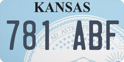 KS license plate 781ABF