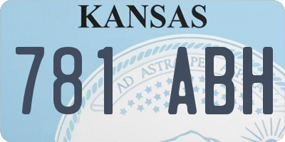 KS license plate 781ABH