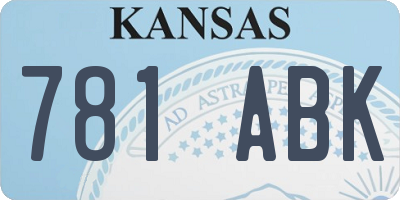 KS license plate 781ABK