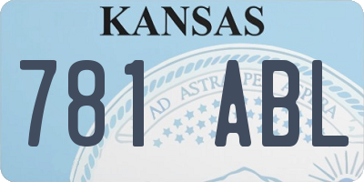 KS license plate 781ABL