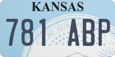 KS license plate 781ABP