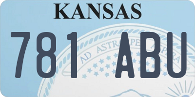 KS license plate 781ABU