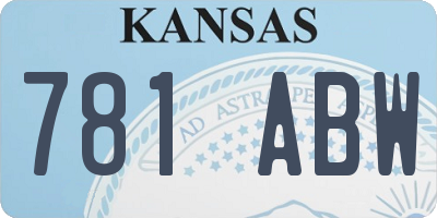 KS license plate 781ABW