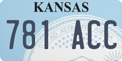 KS license plate 781ACC