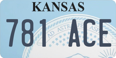 KS license plate 781ACE