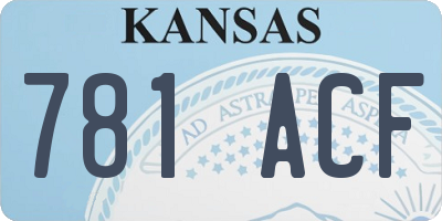 KS license plate 781ACF
