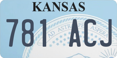 KS license plate 781ACJ