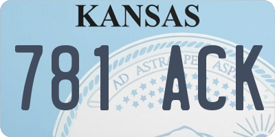 KS license plate 781ACK