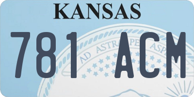KS license plate 781ACM