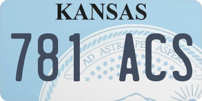 KS license plate 781ACS