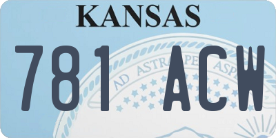 KS license plate 781ACW