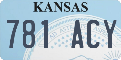 KS license plate 781ACY