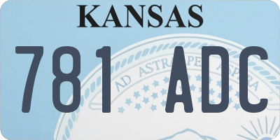 KS license plate 781ADC