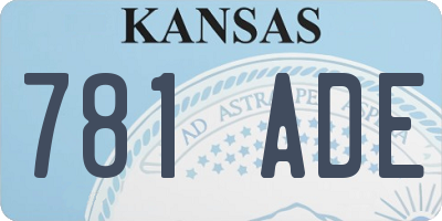 KS license plate 781ADE