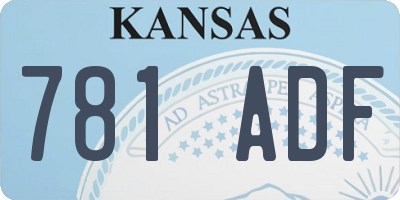 KS license plate 781ADF