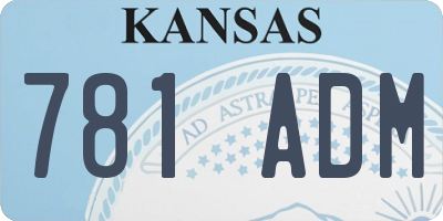 KS license plate 781ADM