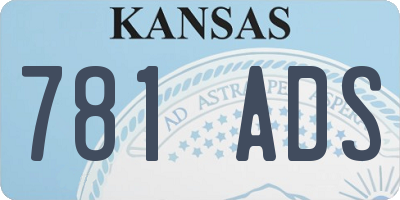 KS license plate 781ADS