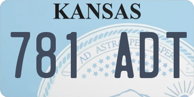 KS license plate 781ADT