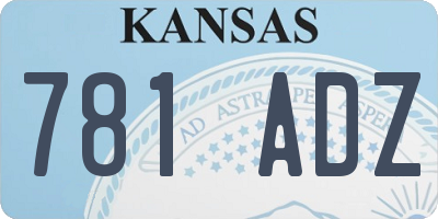 KS license plate 781ADZ