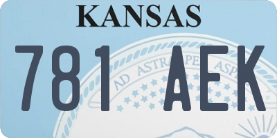 KS license plate 781AEK
