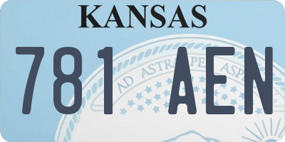 KS license plate 781AEN