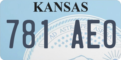 KS license plate 781AEO