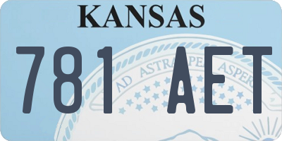 KS license plate 781AET