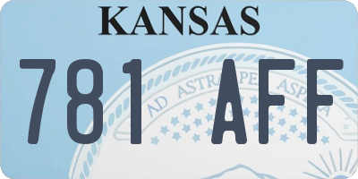 KS license plate 781AFF