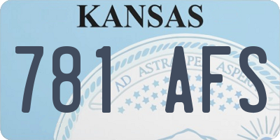 KS license plate 781AFS