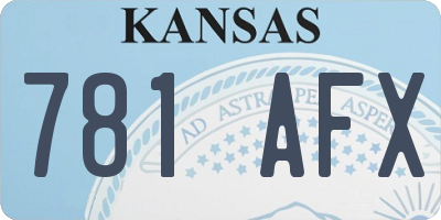KS license plate 781AFX