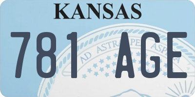 KS license plate 781AGE