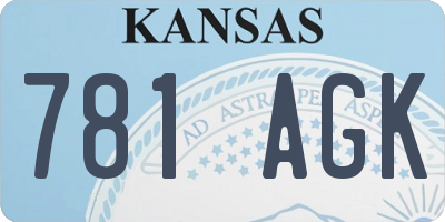 KS license plate 781AGK