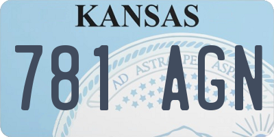 KS license plate 781AGN