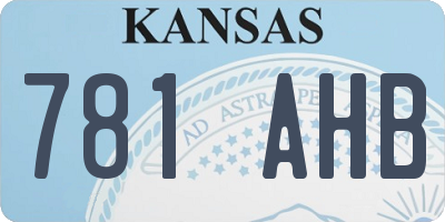 KS license plate 781AHB