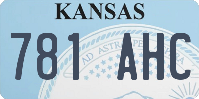 KS license plate 781AHC