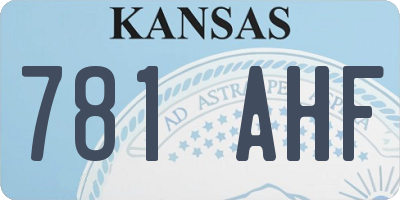 KS license plate 781AHF