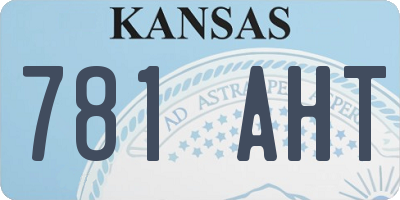 KS license plate 781AHT