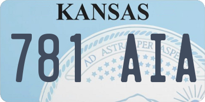 KS license plate 781AIA