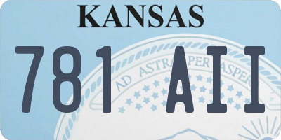 KS license plate 781AII