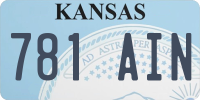 KS license plate 781AIN