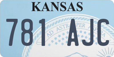 KS license plate 781AJC