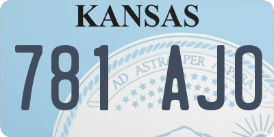 KS license plate 781AJO