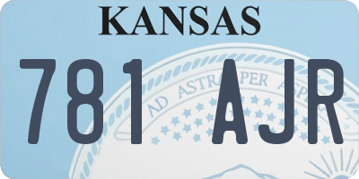 KS license plate 781AJR