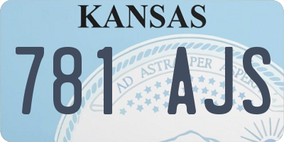 KS license plate 781AJS