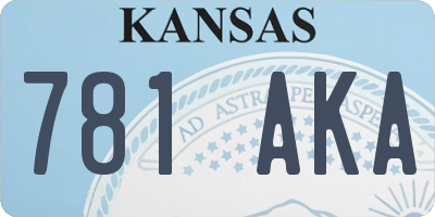 KS license plate 781AKA