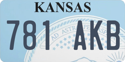 KS license plate 781AKB