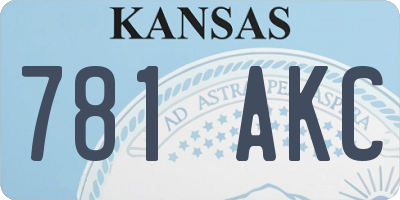 KS license plate 781AKC