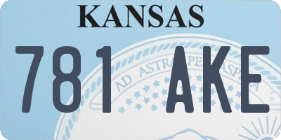 KS license plate 781AKE