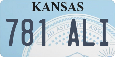 KS license plate 781ALI