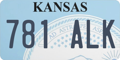 KS license plate 781ALK